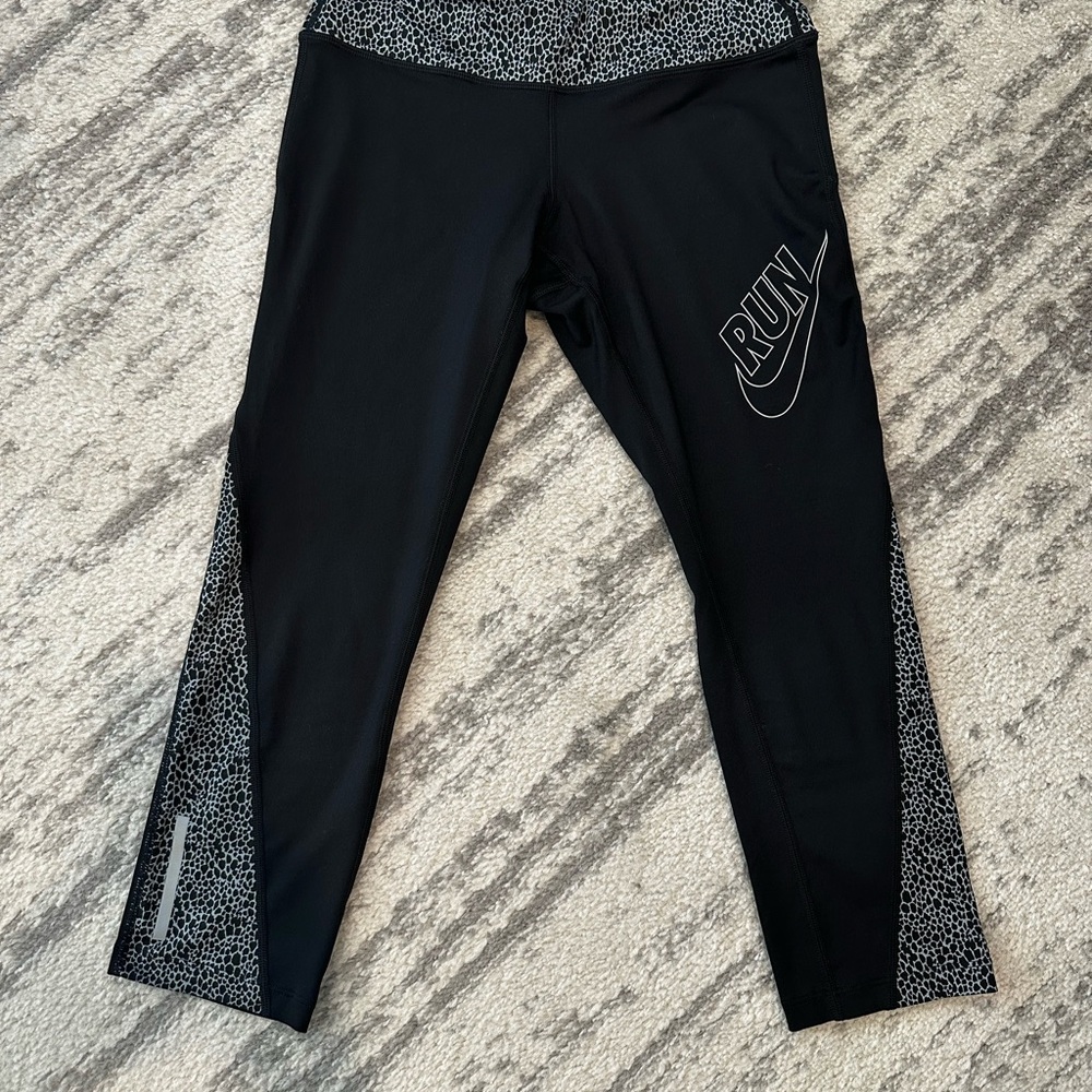 Black and Gray Nike Running Leggings